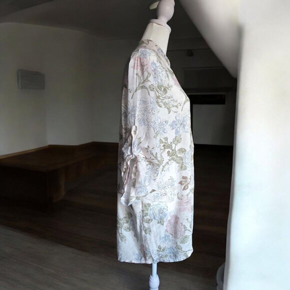 NWT ANGELA MARA (LG) ROSE Italian Made Semi Sheer 3/4 Sleeve Blouse - Picture 4 of 6